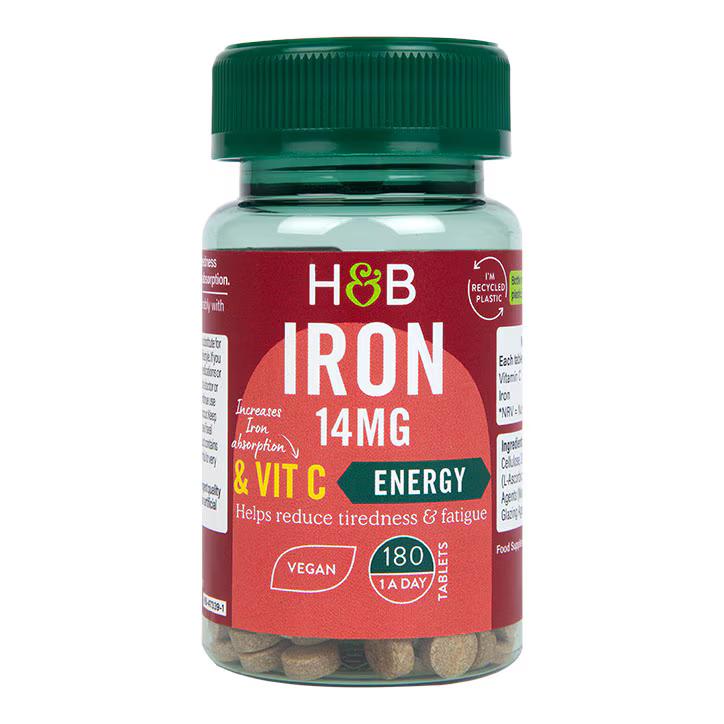 Holland & Barrett Hierro y Vitamina C 14mg - 180 Comprimidos