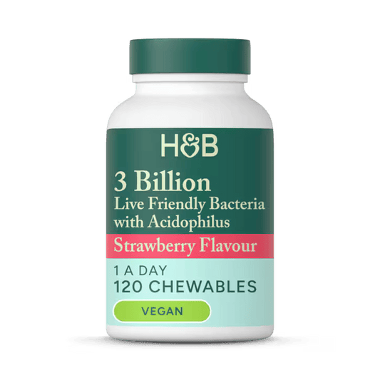 Holland & Barrett 3000 Millones Bacterias Vivas Beneficiosas Con Acidophilus - 120 Comprimidos Masticables