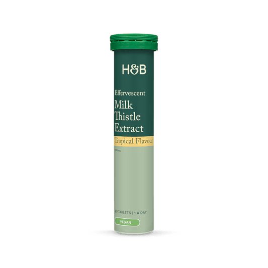 Holland & Barrett Extracto de Cardo Mariano Efervescente 100mg Sabor Tropical - 20 Comprimidos