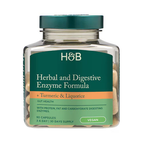 Holland & Barrett Fórmula con Hierbas y Enzimas Digestivas + Cúrcuma y Regaliz - 90 Cápsulas