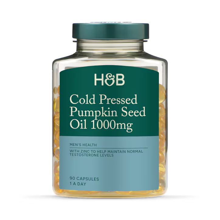 Holland & Barrett Aceite de Semillas de Calabaza 1000mg Prensado en Frío - 90 cápsulas