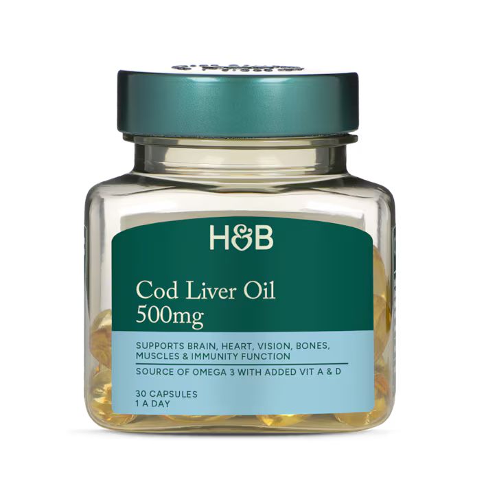 Holland & Barrett Aceite de Hígado de Bacalao 500mg - 30 Cápsulas