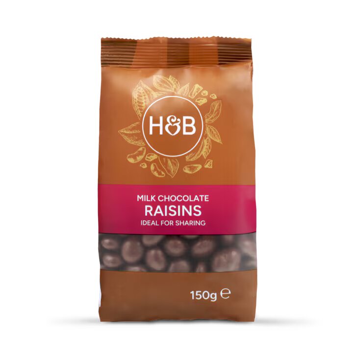 Holland & Barrett Pasas con chocolate con leche - 150g