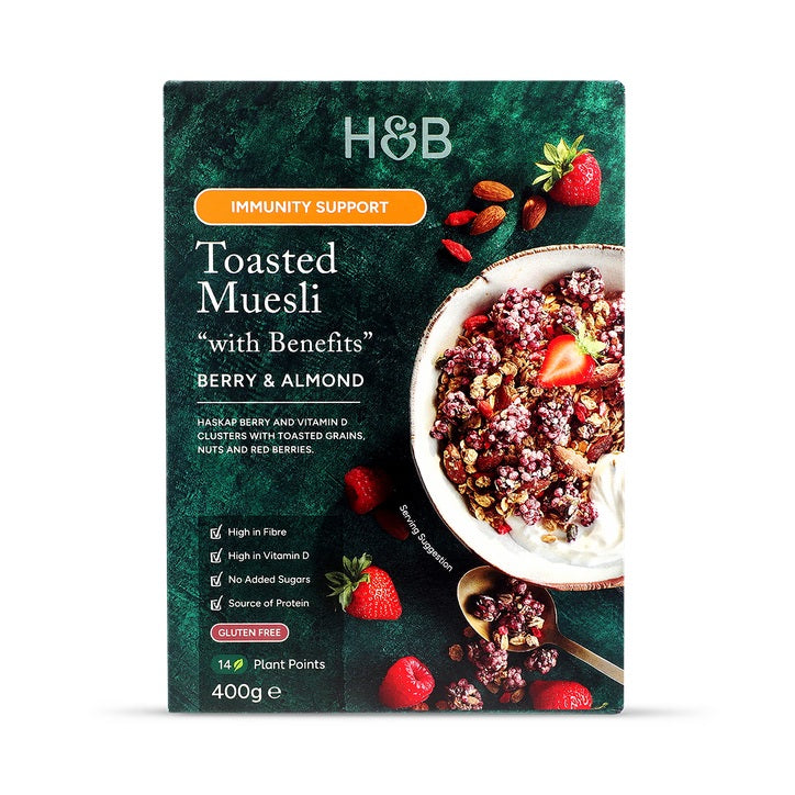 Holland & Barrett Soporte Inmunológico Muesli Tostado Sabor Bayas y Almendras - 400g