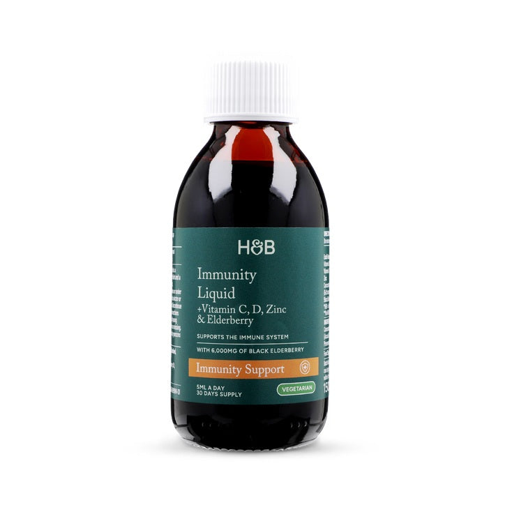 Holland & Barrett Líquido de Inmunidad + Vitamina C,D, Zinc y Saúco Negro - 150ml