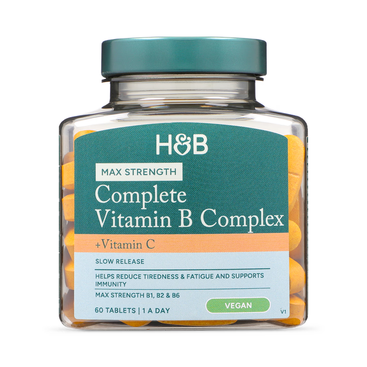 Holland & Barrett Complejo Completo de Vitamina B y Vitamina C de Maxima Potencia -60 Comprimidos