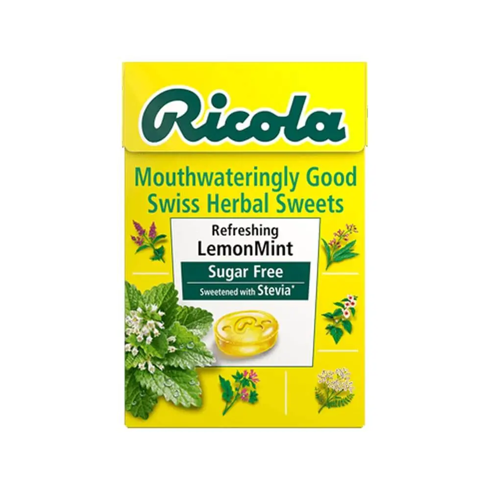 Ricola Deliciosos Caramelos de Hierbas Suizas de Menta Limón - 45g