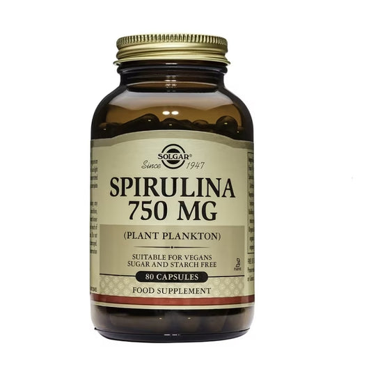 Solgar Espirulina 750mg - 80 cápsulas