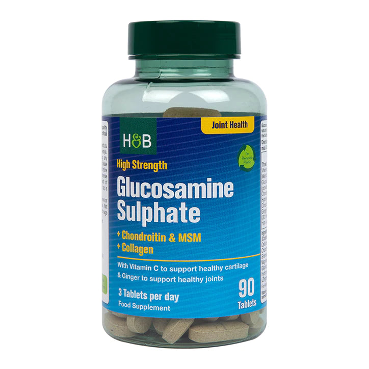 Sulfato de Glucosamina + Condroitina y MSM + Colágeno Alta Potencia - Tabletas