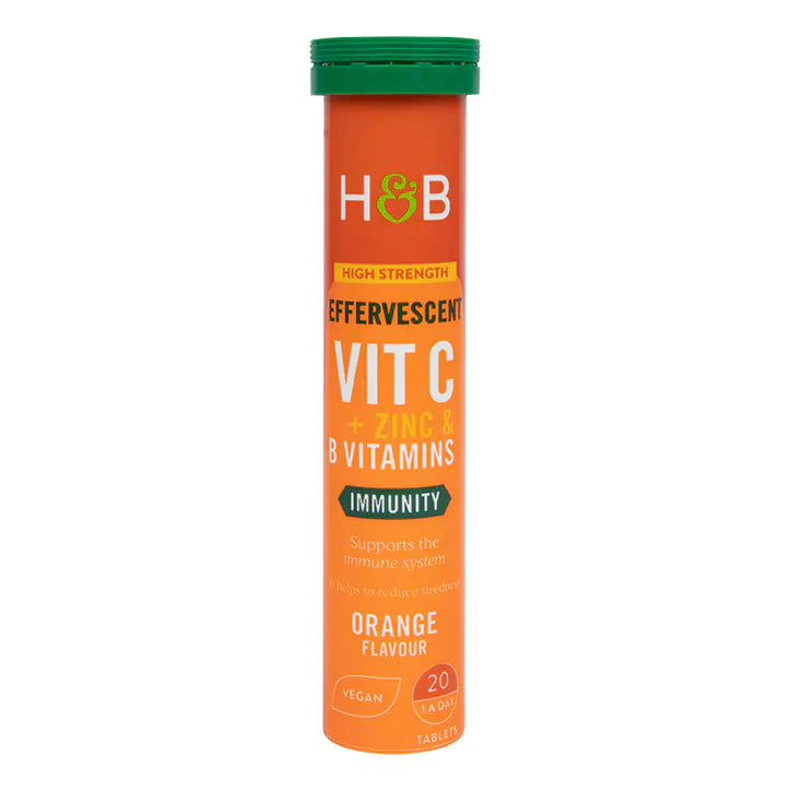 Vitamina C Efervescente + Zinc y Vitaminas B sabor a Naranja - 20 Tabletas