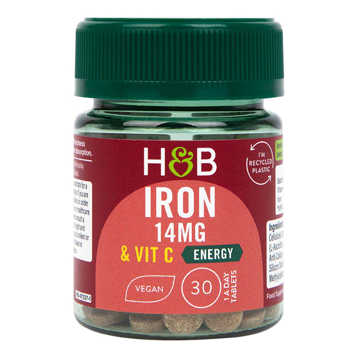 Holland & Barrett Hierro y Vitamina C 14mg - 30 Comprimidos