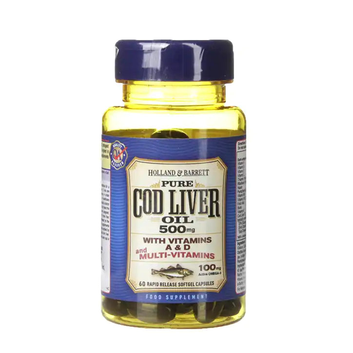Buy Holland & Barrett Cod Liver Oil 500mg with MultiVitamins 60