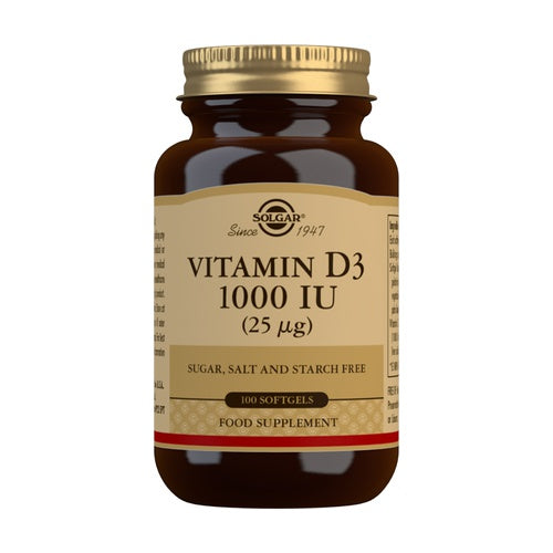 Solgar Vitamina D3 1000 UI - 100 Cápsulas Blandas