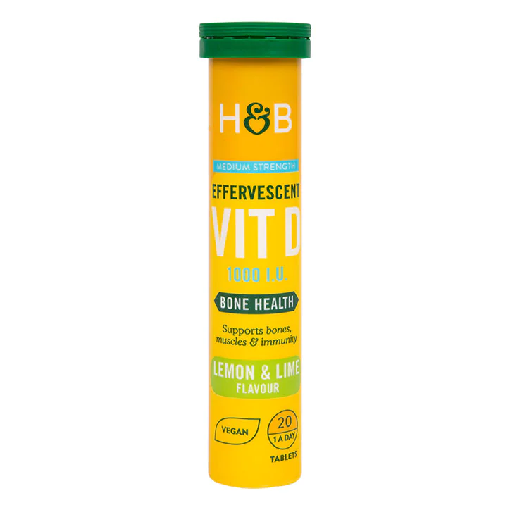 Vitamina D Efervescente 1000 I.U. Sabor Lima Limón - 20 Comprimidos