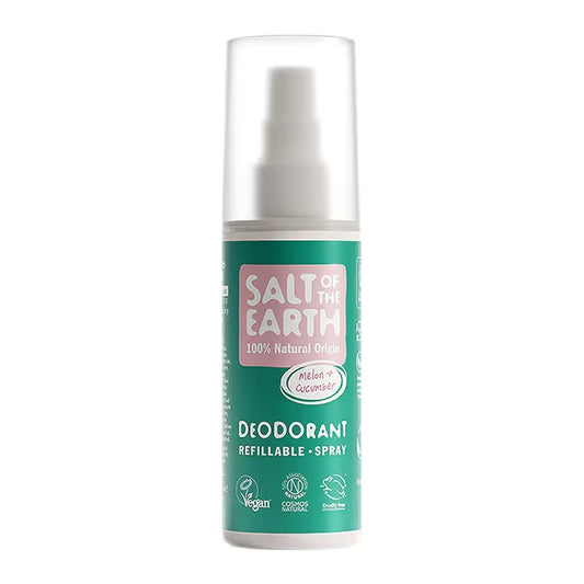 Salt of the Earth Rechargeable Natural Melon and Cucumber Deodorant Spray - 100ml