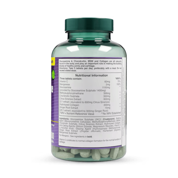 Sulfato De Glucosamina + Condroitina Y MSM + Colágeno Máxima Potencia - Comprimidos