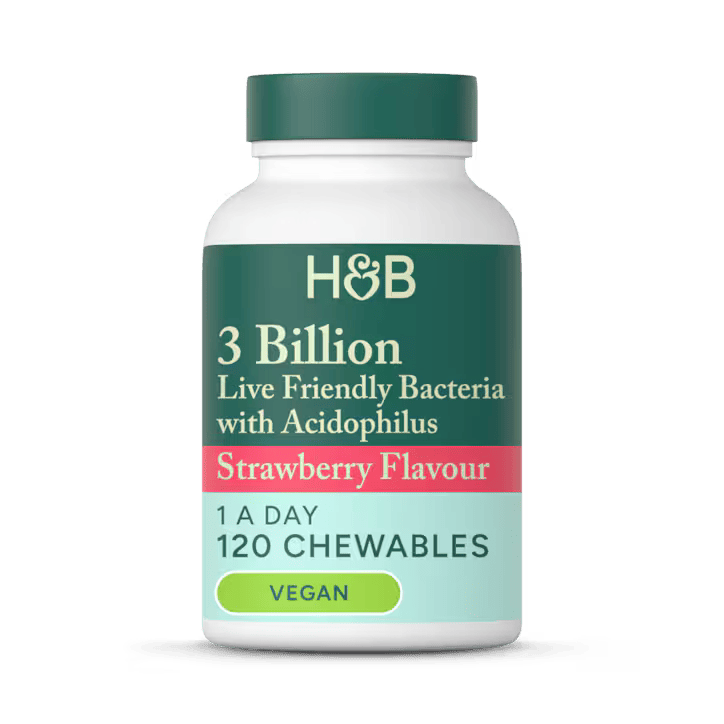 Holland & Barrett 3000 Millones Bacterias Vivas Beneficiosas Con Acidophilus - 120 Comprimidos Masticables
