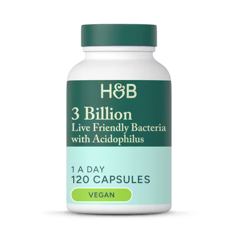 Holland & Barrett 3 Mil Millones Bacterias Vivas Amigables con Acidophilus Cápsulas