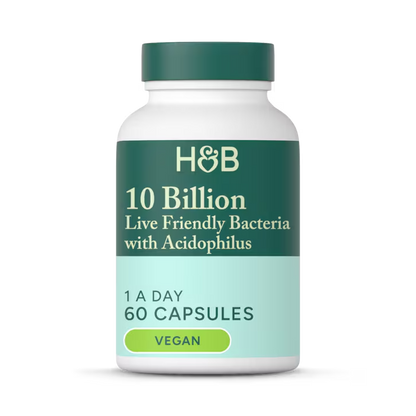 Holland & Barrett 10 Mil Millones Bacterias Vivas Beneficiosas con Acidophilus - 60 Cápsulas