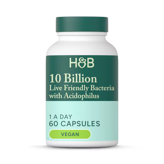 Holland & Barrett 10 Mil Millones Bacterias Vivas Beneficiosas con Acidophilus - 60 Cápsulas