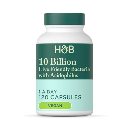 Holland & Barrett 10 Mil Millones Bacterias Vivas Beneficiosas con Acidophilus - 120 Cápsula