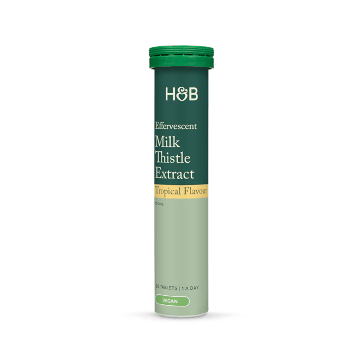 Holland & Barrett Extracto de Cardo Mariano Efervescente  100mg Sabor Tropical - 20 Comprimidos