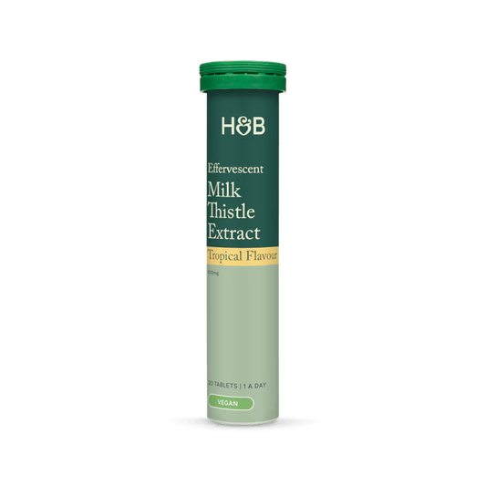 Holland & Barrett Extracto de Cardo Mariano Efervescente  100mg Sabor Tropical - 20 Comprimidos