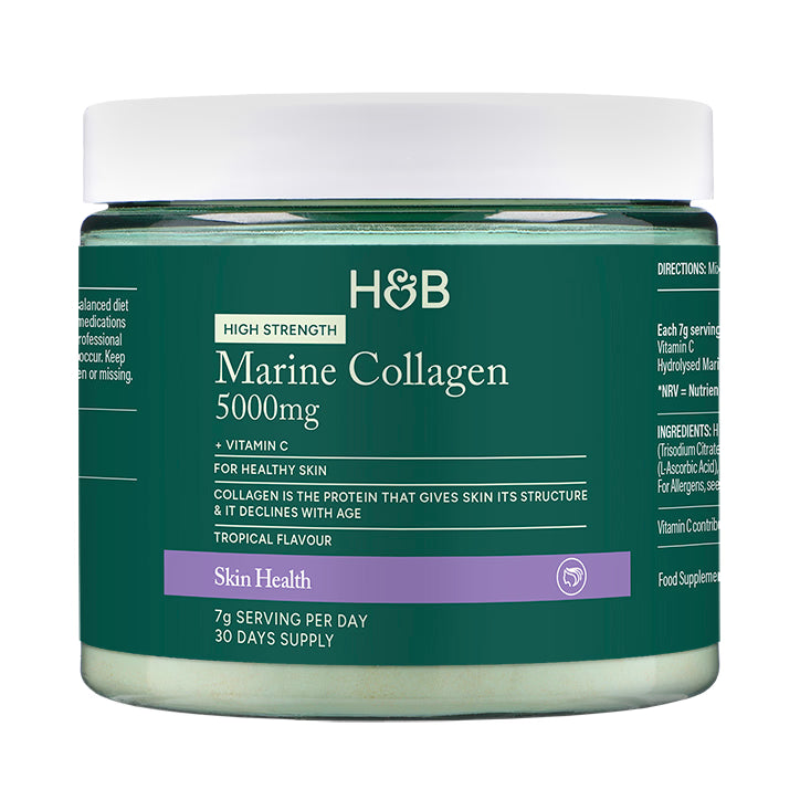 Holland & Barrett Colágeno Marino 5000mg Alta Resistencia en Polvo Sabor Tropical -  210g