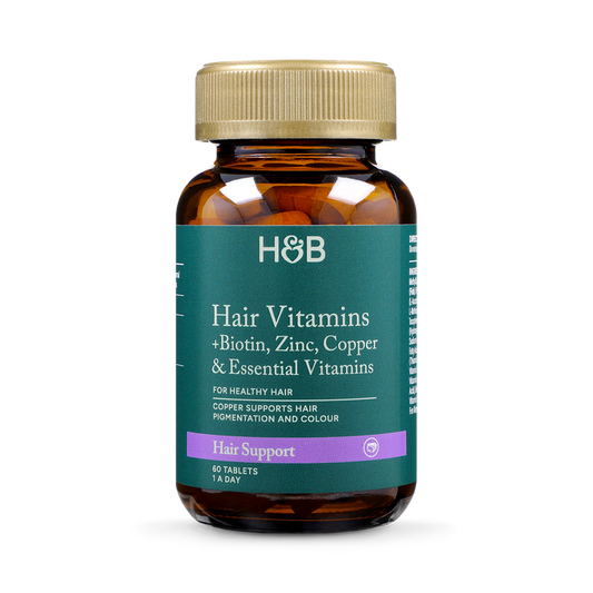 Holland & Barrett Vitamina para el Cabello + Biotina, Zinc, Cobre y Vitaminas Esenciales - 60 comprimidos