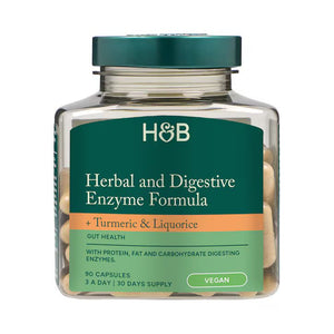 Holland & Barrett Fórmula con Hierbas y Enzimas Digestivas + Cúrcuma y Regaliz - 90 Cápsulas