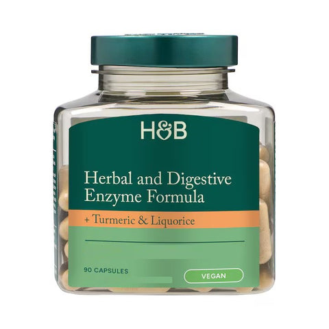 Holland & Barrett Fórmula con Hierbas y Enzimas Digestivas + Cúrcuma y Regaliz - 90 Cápsulas