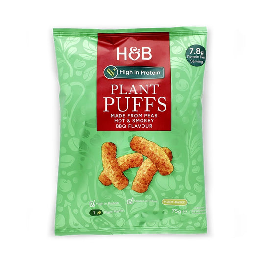 Holland & Barrett Puffs Vegetales de Guisantes con Sabor a Barbacoa Caliente y Ahumada - 75g