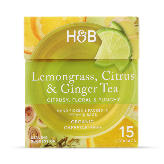 Holland & Barrett Té de Hierba Limón, Cítricos y Jengibre - 15 Bolsitas