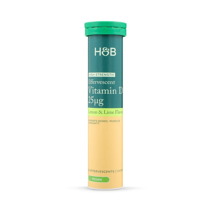 Holland & Barrett Vitamina D 25µg Alta Potencia Sabor Lima Limón - 20 Comprimidos Efervescentes