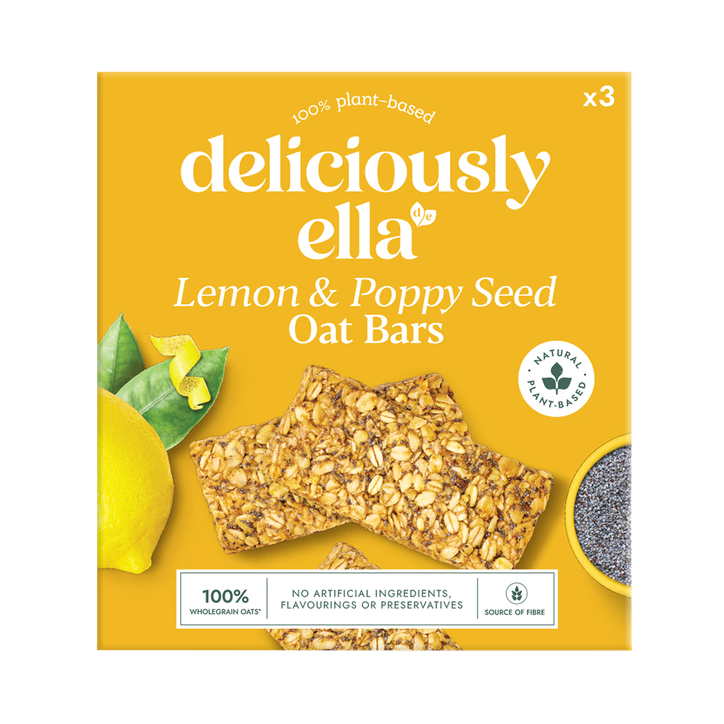 Deliciously Ella Barritas de Avena con Limón y Semillas de Amapola - 3 X 50g