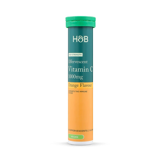 Holland & Barrett Vitamina C Efervescente de Alta Potencia 1000mg Sabor Naranja - 20 comprimidos)