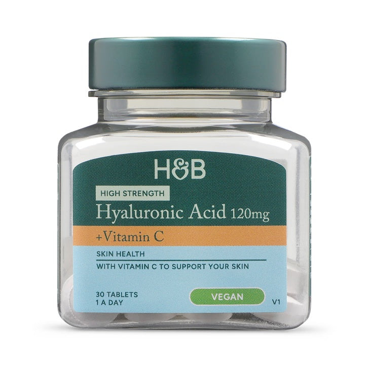 Holland & Barrett Ácido Hialurónico 120mg Alta Potencia + Vitamina C