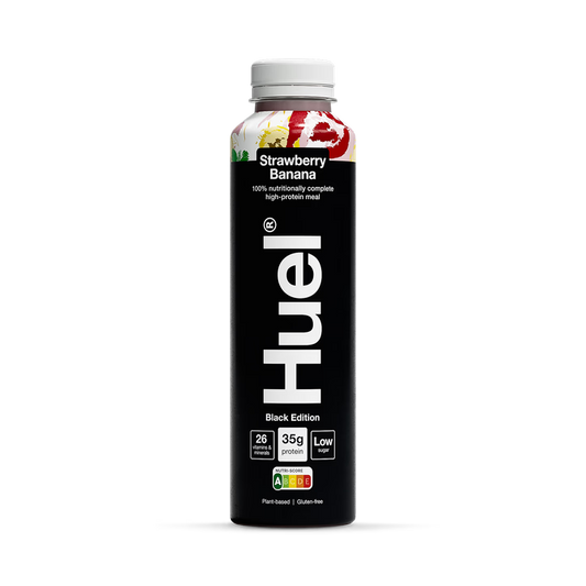 Huel Comida 100% Nutricionalmente Completa Sabor Fresa y Plátano Black Edition - 500ml