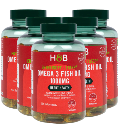 Enterisoft-1Step® Omega 3 Fish Oil 1000mg - 120 Capsules
