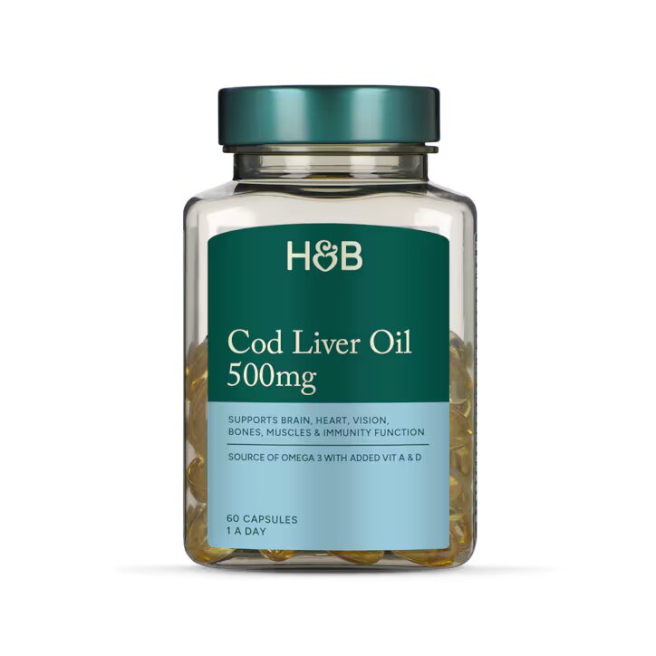 Holland & Barrett Aceite de Hígado de Bacalao 500mg - 60 cápsulas