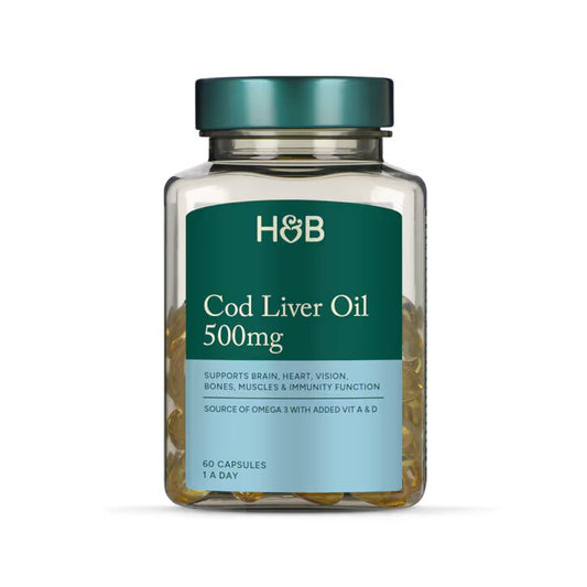 Holland & Barrett Aceite de Hígado de Bacalao 500mg - 60 cápsulas
