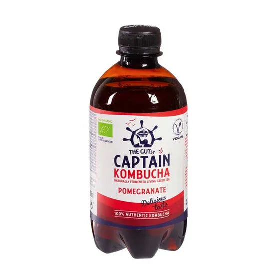 The GUTsy Captain Kombucha Bebida Bio-Orgánica Jengibre y Limón y Granada - 400ml
