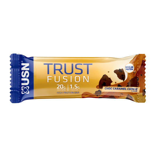 USN Trust Fusion Barrita de Galleta de Chocolate y Caramelo Salado - 55g