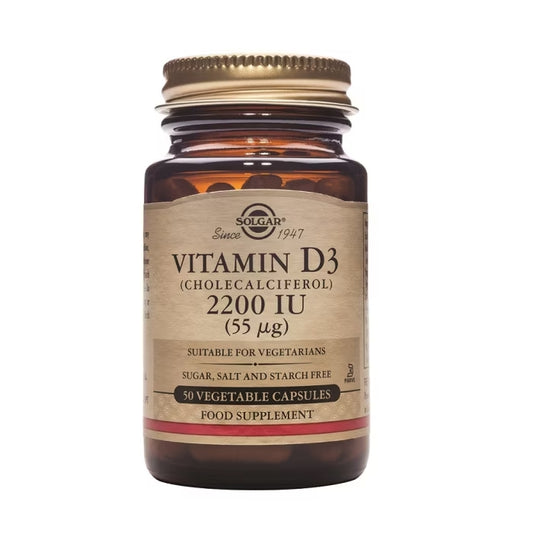 Solgar Vitamin D3 Cholecalciferol 2200 IU (55 μg) - 50 Vegetable Capsules