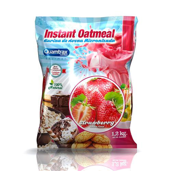Quantrax Instant Oatmeal Harina de Avena Micronizada Sabor Fresa - 1,2 ...