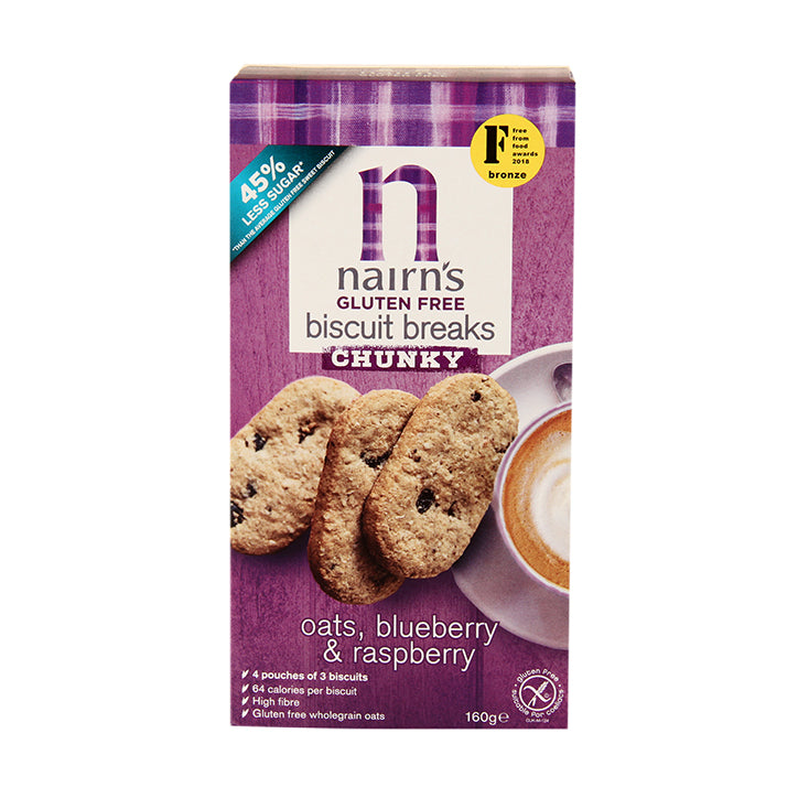 Nairn'S Gluten Free Biscuit Breaks Chunky Blueberry & Raspberry 160G