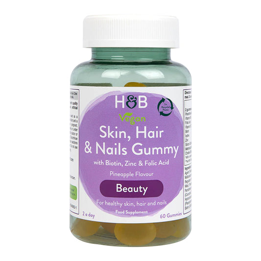 Holland & Barrett Skin Hair And Nails Vegan Pineapple Flavour  60 Gummies