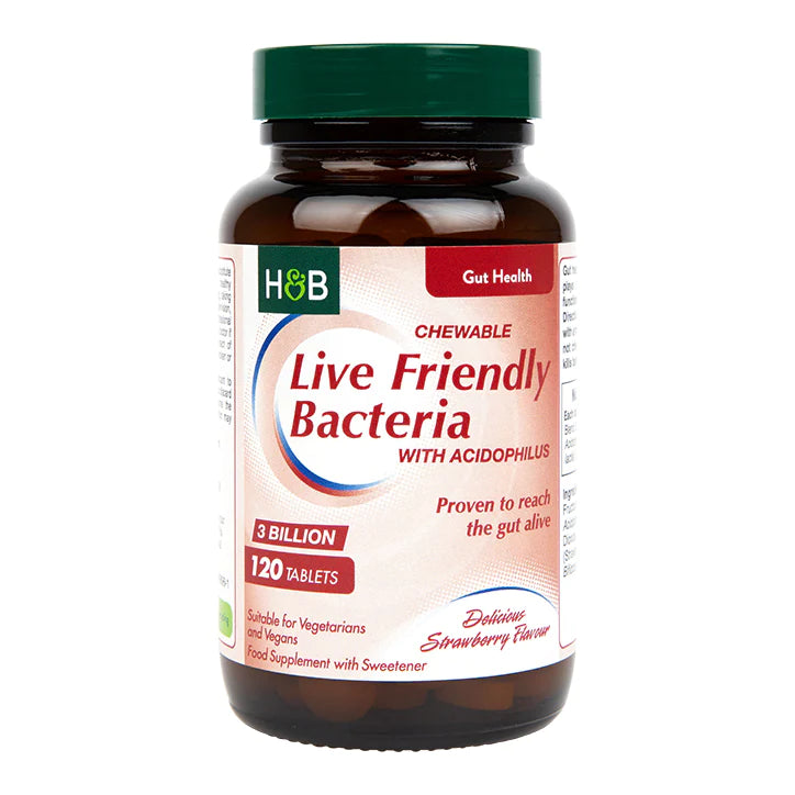 Holland & Barrett Chewable Acidophilus Strawberry  (3 Billion) 120 Tablets