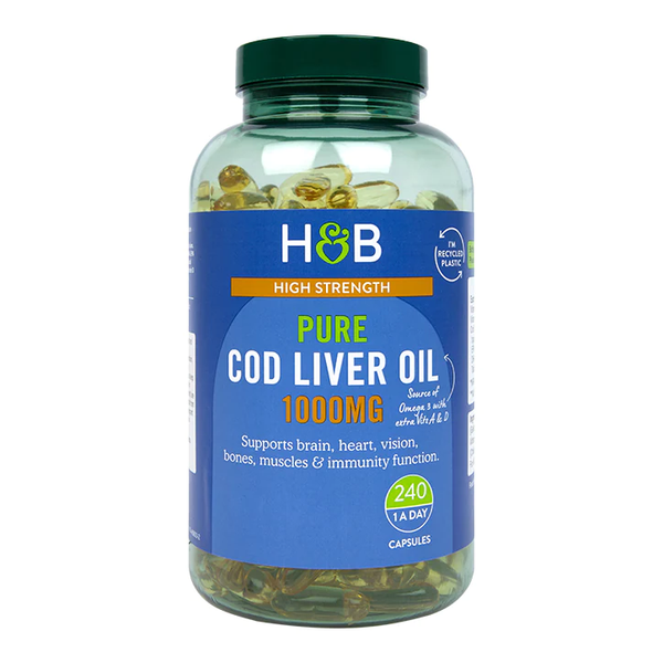 Pure Cod Liver Oil 1000mg - 240 Capsules