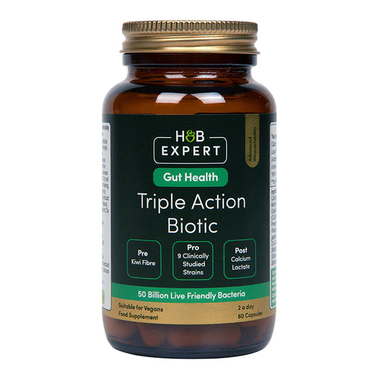 H&B Expert Triple Action Biotic Gut Formula 60 Capsules